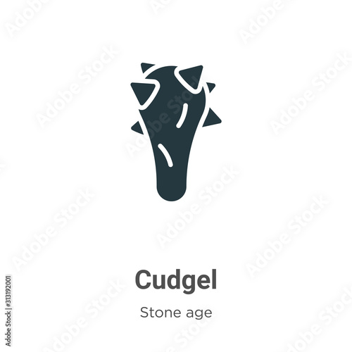 Cudgel glyph icon vector on white background. Flat vector cudgel icon symbol sign from modern stone age collection for mobile concept and web apps design.
