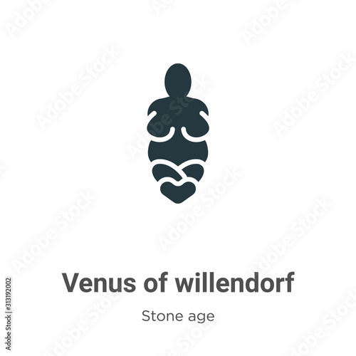 Venus of willendorf glyph icon vector on white background. Flat vector venus of willendorf icon symbol sign from modern stone age collection for mobile concept and web apps design.