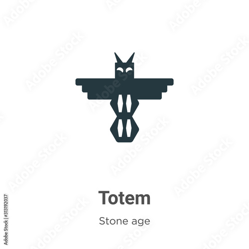 Totem glyph icon vector on white background. Flat vector totem icon symbol sign from modern stone age collection for mobile concept and web apps design.