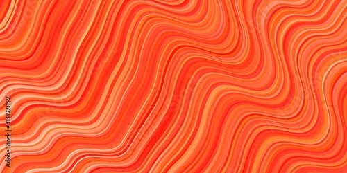 Light Orange vector pattern with curved lines. Colorful illustration with curved lines. Template for cellphones.