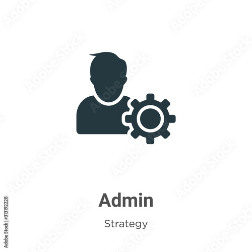 Admin glyph icon vector on white background. Flat vector admin icon symbol sign from modern strategy collection for mobile concept and web apps design.