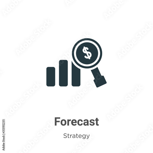 Forecast glyph icon vector on white background. Flat vector forecast icon symbol sign from modern strategy collection for mobile concept and web apps design.