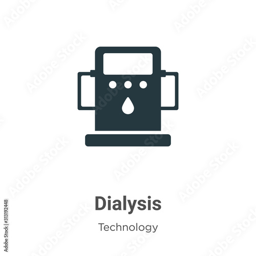 Dialysis glyph icon vector on white background. Flat vector dialysis icon symbol sign from modern technology collection for mobile concept and web apps design.