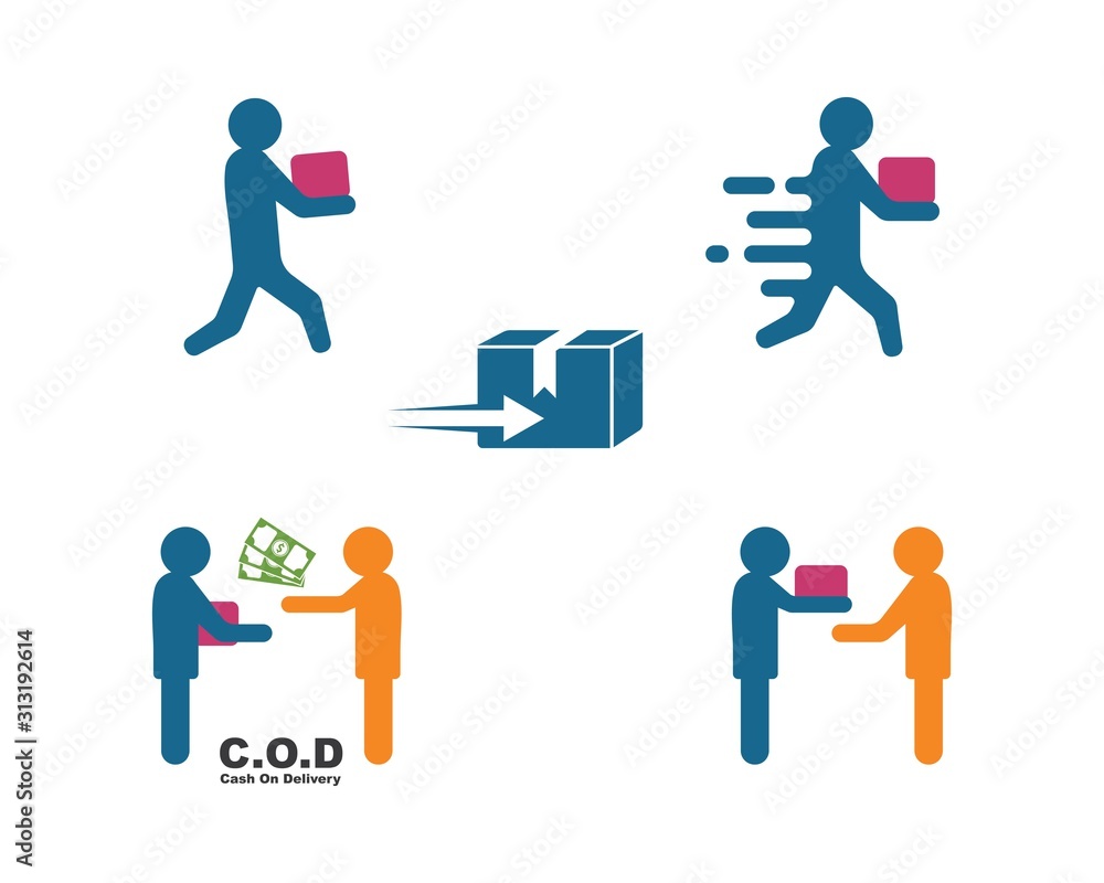 postman delivery box vector icon illustration postman delivery box vector icon illustration