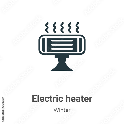 Electric heater glyph icon vector on white background. Flat vector electric heater icon symbol sign from modern winter collection for mobile concept and web apps design.