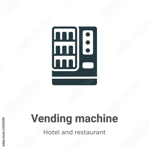 Vending machine glyph icon vector on white background. Flat vector vending machine icon symbol sign from modern hotel and restaurant collection for mobile concept and web apps design.