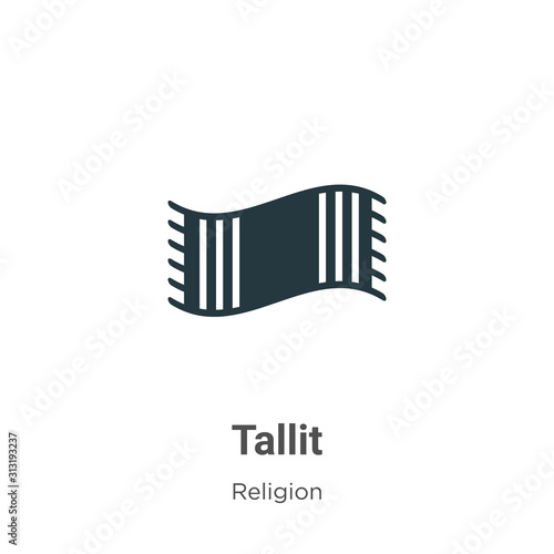 Tallit glyph icon vector on white background. Flat vector tallit icon symbol sign from modern religion collection for mobile concept and web apps design.