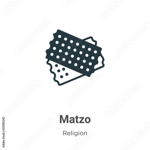 Matzo glyph icon vector on white background. Flat vector matzo icon symbol sign from modern religion collection for mobile concept and web apps design.