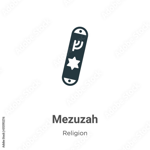 Mezuzah glyph icon vector on white background. Flat vector mezuzah icon symbol sign from modern religion collection for mobile concept and web apps design.