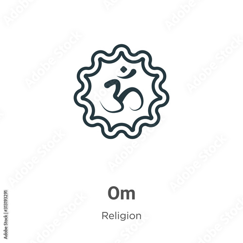 Om glyph icon vector on white background. Flat vector om icon symbol sign from modern religion collection for mobile concept and web apps design.