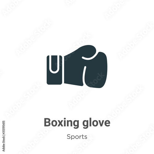 Boxing glove glyph icon vector on white background. Flat vector boxing glove icon symbol sign from modern sports collection for mobile concept and web apps design.