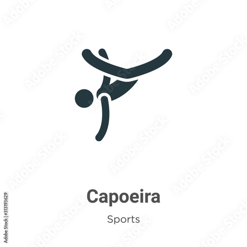 Capoeira glyph icon vector on white background. Flat vector capoeira icon symbol sign from modern sports collection for mobile concept and web apps design.