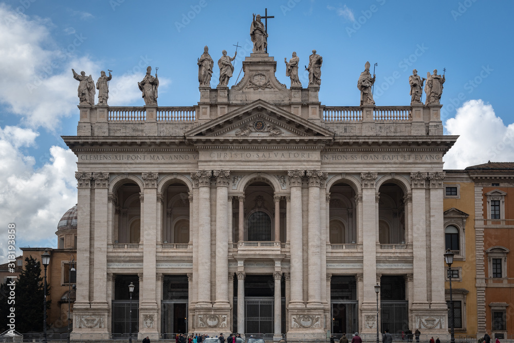 Facade of the Archbasilica of St. John in Lateran at Rome