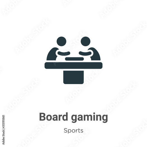 Board gaming glyph icon vector on white background. Flat vector board gaming icon symbol sign from modern sports collection for mobile concept and web apps design.