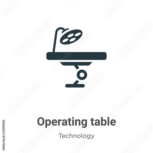 Operating table glyph icon vector on white background. Flat vector operating table icon symbol sign from modern technology collection for mobile concept and web apps design.