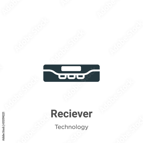 Reciever glyph icon vector on white background. Flat vector reciever icon symbol sign from modern technology collection for mobile concept and web apps design.