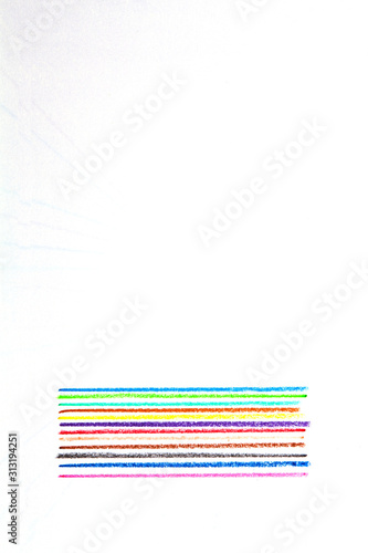 Drawn colorful lines on white