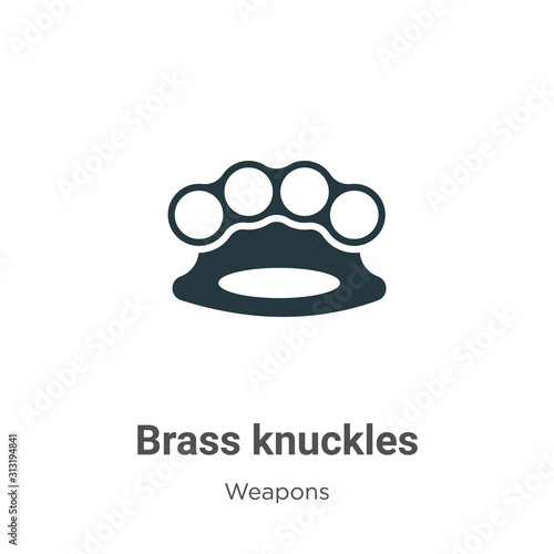 Brass knuckles glyph icon vector on white background. Flat vector brass knuckles icon symbol sign from modern weapons collection for mobile concept and web apps design.