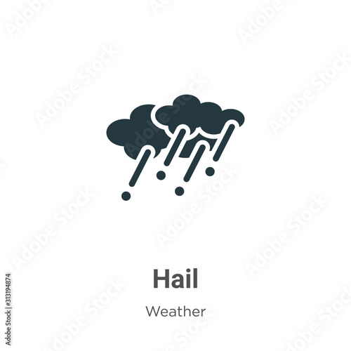 Hail glyph icon vector on white background. Flat vector hail icon symbol sign from modern weather collection for mobile concept and web apps design.