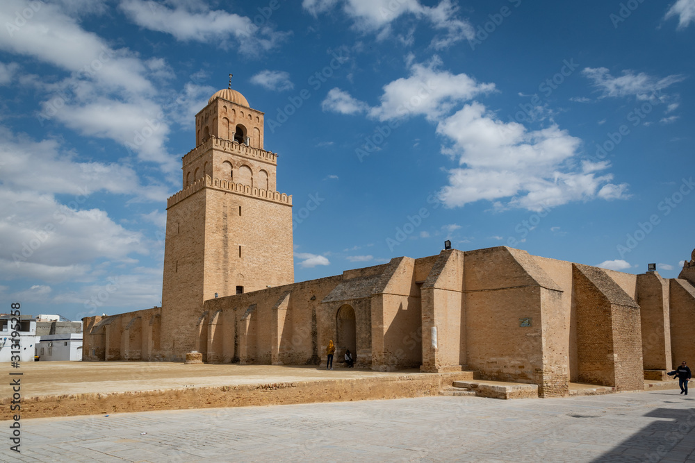 External view of Kairouan great mosque, Tunisia
