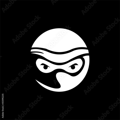 funny ninja cartoon for team mascot vector illustration design