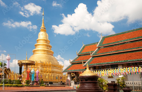 A Golden Pagoda at Wat Phra That Hariphunchai