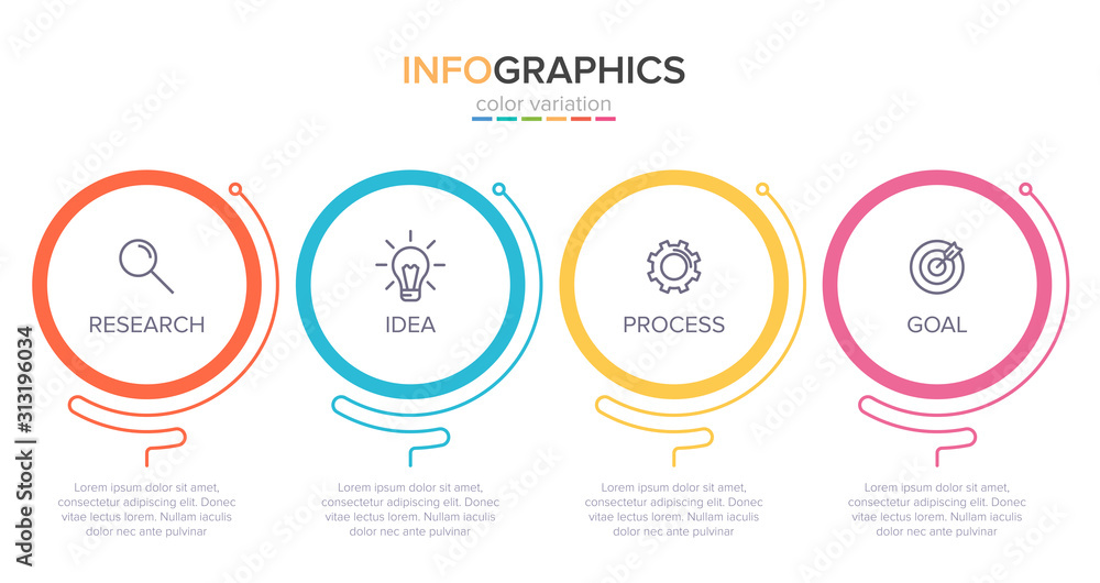Infographic design with icons and 4 options or steps. Thin line vector. Infographics business concept. Can be used for info graphics, flow charts, presentations, web sites, banners, printed materials. Infographic design with icons and 4 options or steps. Thin line vector. Infographics business concept. Can be used for info graphics, flow charts, presentations, web sites, banners, printed materials.