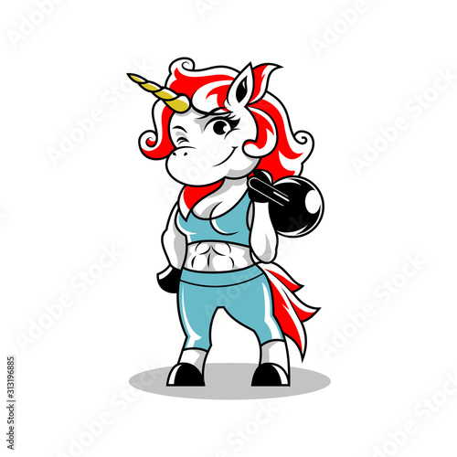 Unicorn Women Gym  T Shirts Design