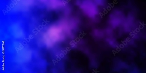 Dark Pink, Blue vector background with clouds. Illustration in abstract style with gradient clouds. Template for websites.