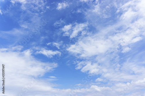 Fototapeta Naklejka Na Ścianę i Meble -  Cotton white cloud and space of the bright blue sky.