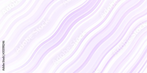 Light Purple vector texture with wry lines. Colorful geometric sample with gradient curves. Pattern for booklets, leaflets.