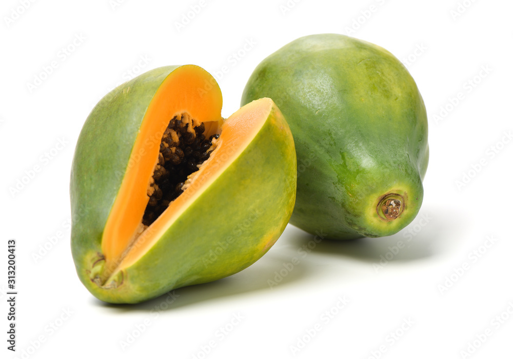 Papaya fruit isolated on a white background Papaya fruit isolated on a white background