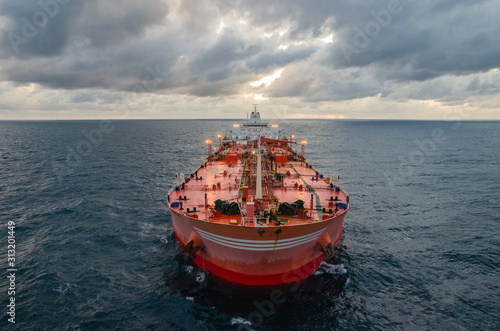 The oil tanker in the high sea