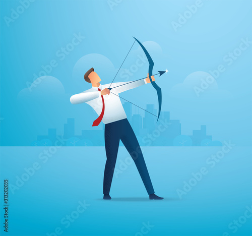 businessman with bow aiming the target. concept business vector illustration EPS10 © santima.studio (02)