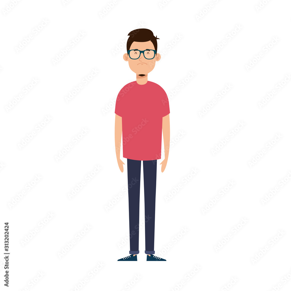young man with eyeglasses avatar character icon young man with eyeglasses avatar character icon