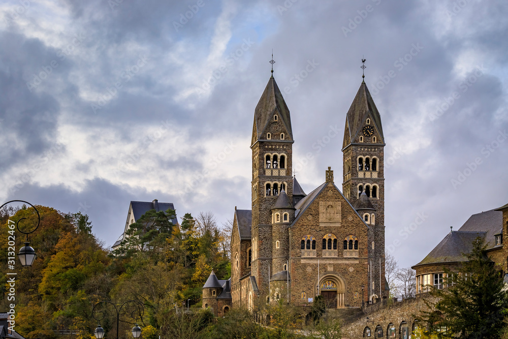 19th century Clervaux Abbey, a monastery of the Saint-Maurice and Saint-Maur Benedictines in Luxembourg