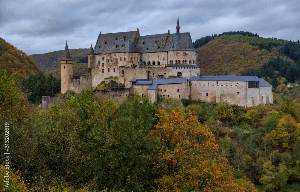 Vianden Castle, Luxembourg's best preserved monument, one of the largest castles West of the Rhine Romanesque style