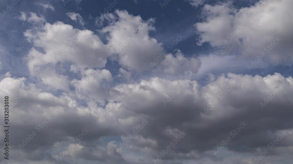 Time Lapse of beautiful clouds and blue sky in late afternoon. The frame only contains the sky itself. There is copy space a nice transitional shot Time Lapse of beautiful clouds and blue sky in late afternoon. The frame only contains the sky itself. There is copy space a nice transitional shot