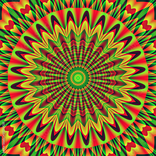 abstract circular pattern mandala art design seamless geometric wall paper line and colorful shape background