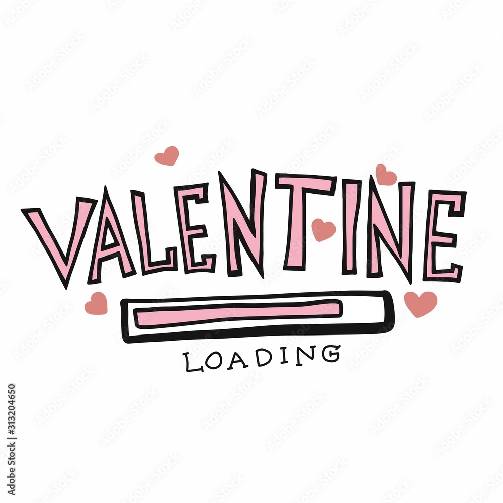 Fototapeta premium Valentine loading vector illustration