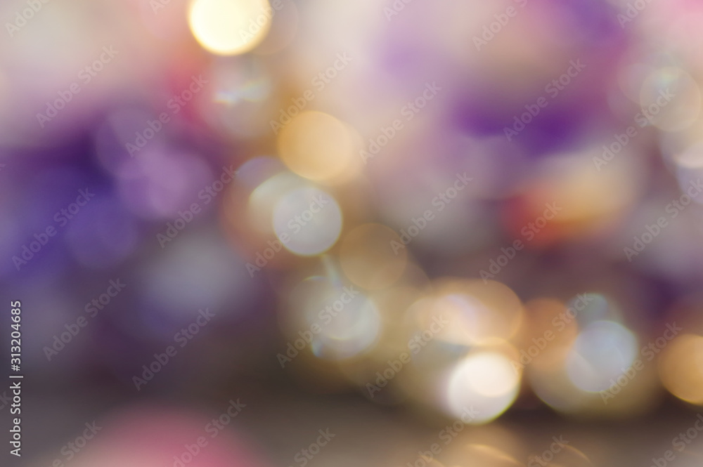 The colorful background of blurry light
