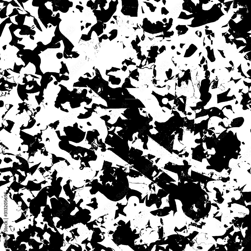 Naklejka premium Grunge background black and white. Abstract vector texture of scratches, dirt