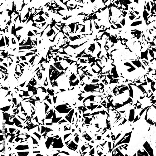 Grunge background black and white. Abstract vector texture of scratches, dirt