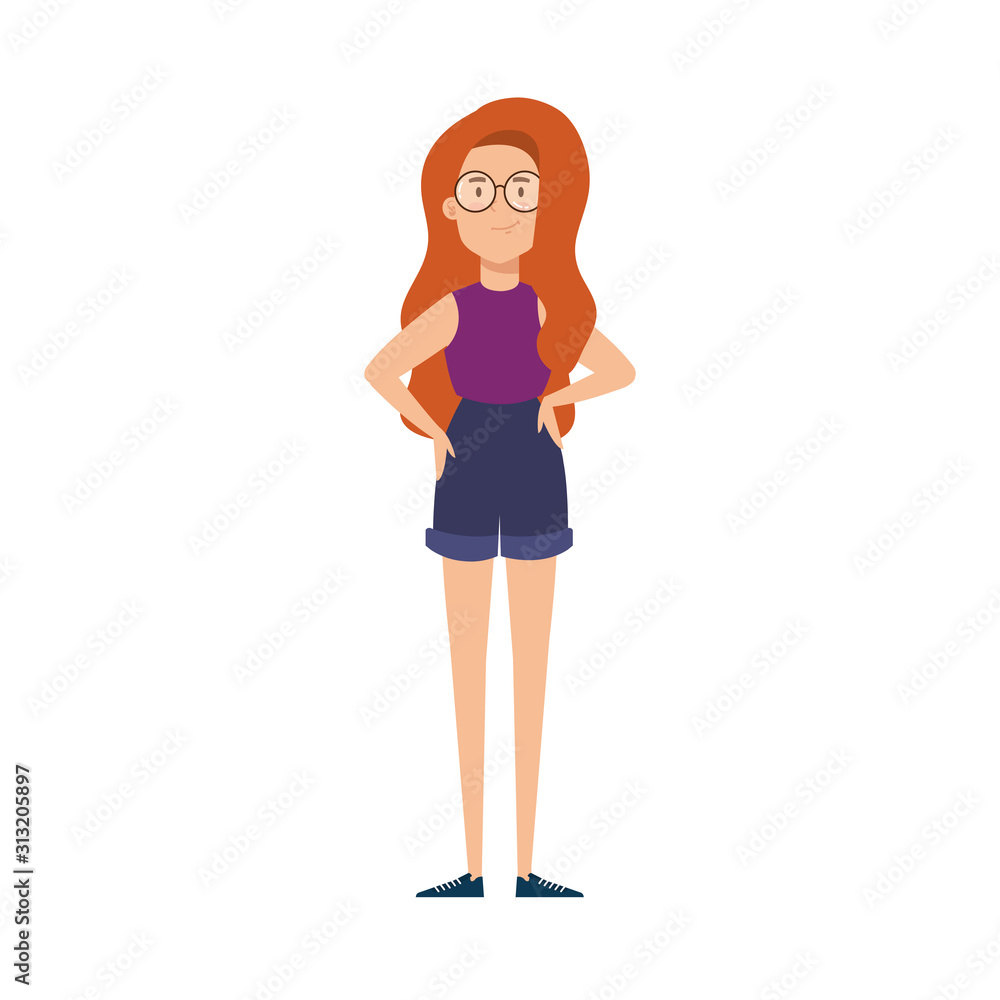 beautiful woman with red hair and eyeglasses beautiful woman with red hair and eyeglasses
