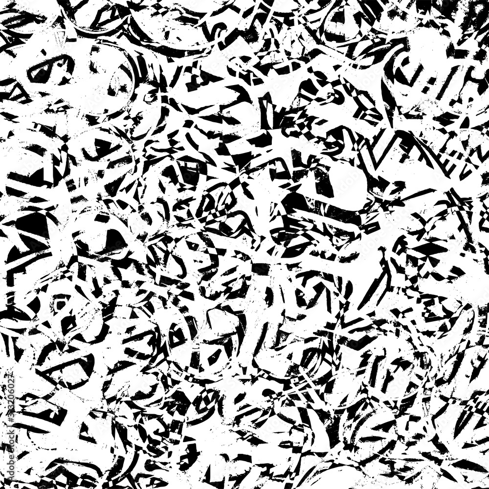 Obraz premium Grunge background black and white. Abstract vector texture of scratches, dirt