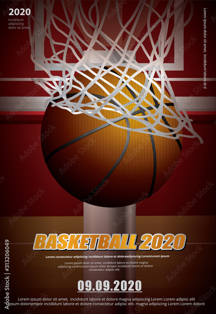 Basketball Poster Advertising Vector Illustration Stock Vector | Adobe ...