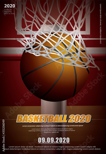 Basketball Poster Advertising Vector Illustration