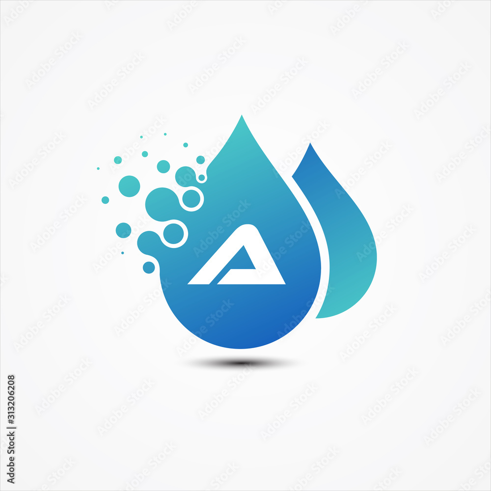 Droplet vector design with A letter symbol design minimalist Droplet vector design with A letter symbol design minimalist