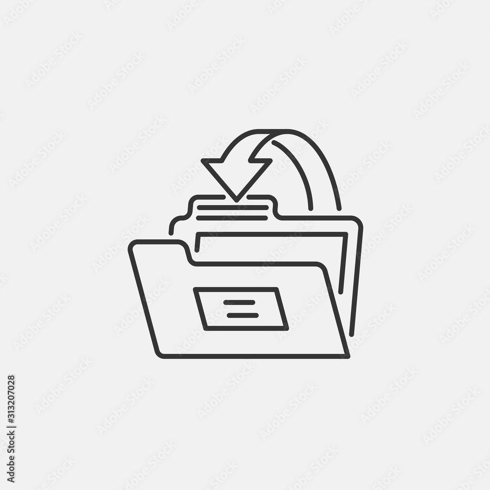 return in folder icon vector illustration symbol Stock Vector | Adobe Stock