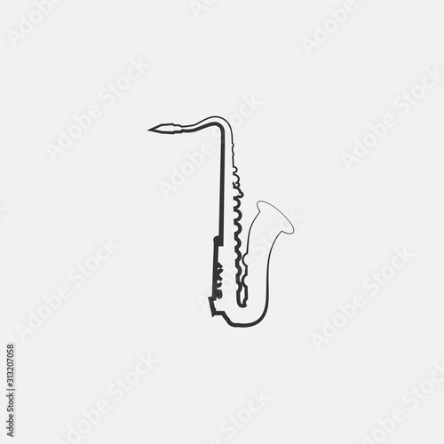 saxophone icon vector illustration symbol